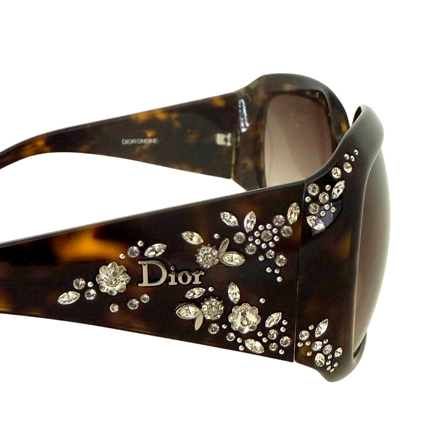 Dior 605JS Sonnenbrille mit Strasssteine Braun / neuwertig Dior