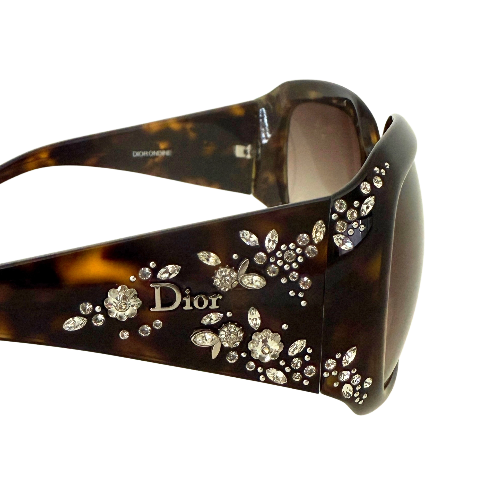 Dior 605JS Sonnenbrille mit Strasssteine Braun / neuwertig Dior