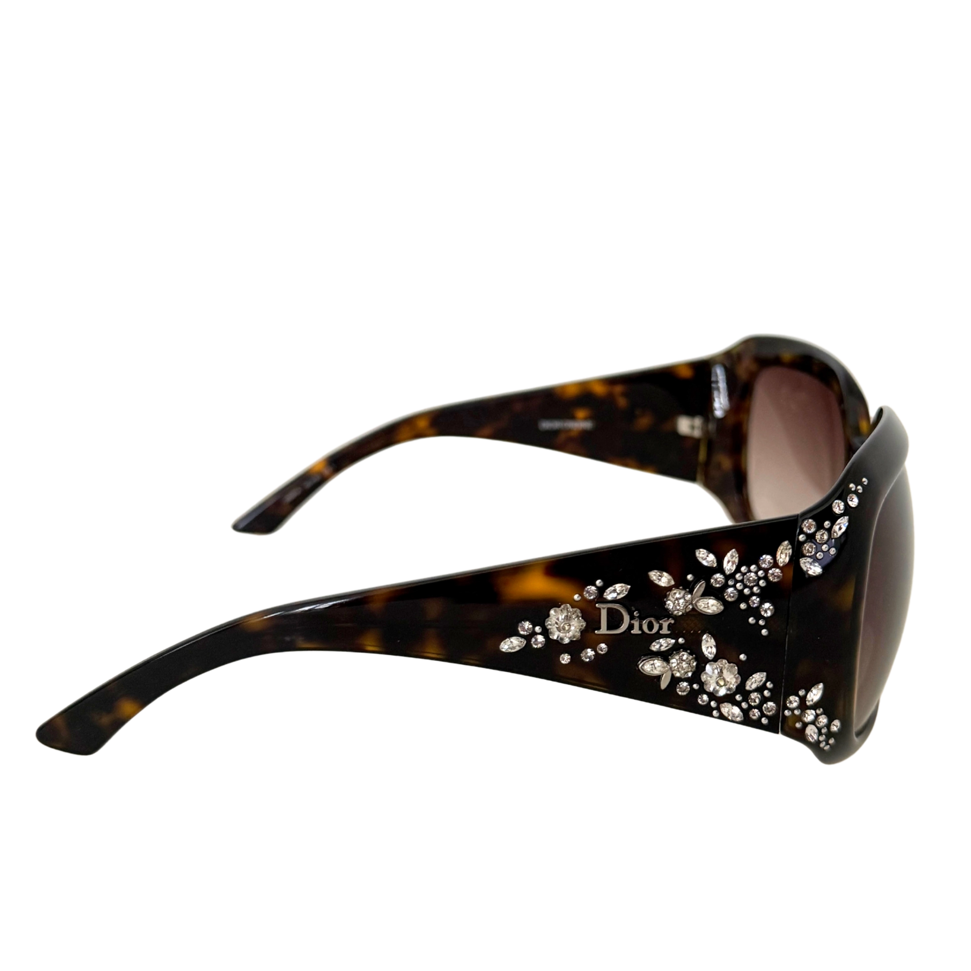 Dior 605JS Sonnenbrille mit Strasssteine Braun / neuwertig Dior