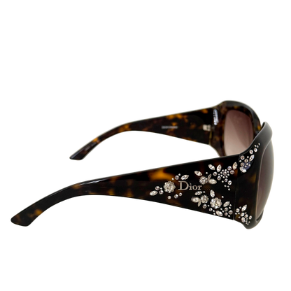Dior 605JS Sonnenbrille mit Strasssteine Braun / neuwertig Dior
