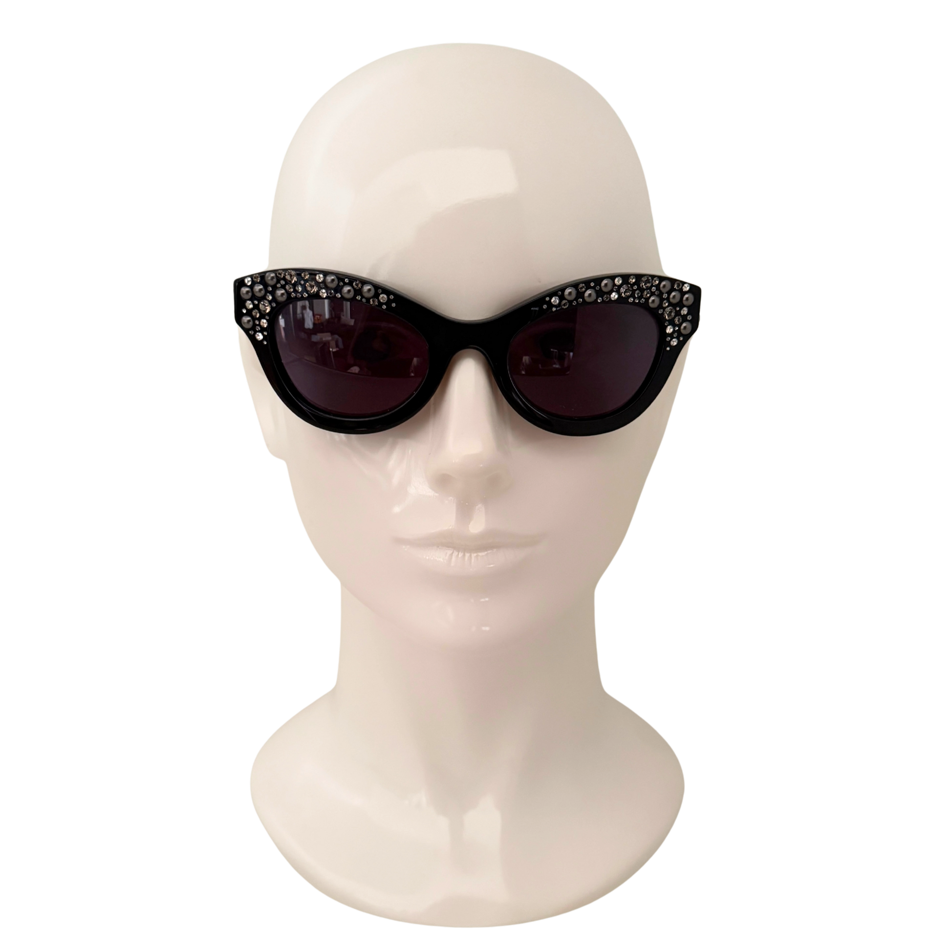 Dior Sonnenbrille mit Strasssteinen Schwarz / sehr gut Dior
