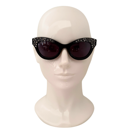 Dior Sonnenbrille mit Strasssteinen Schwarz / sehr gut Dior