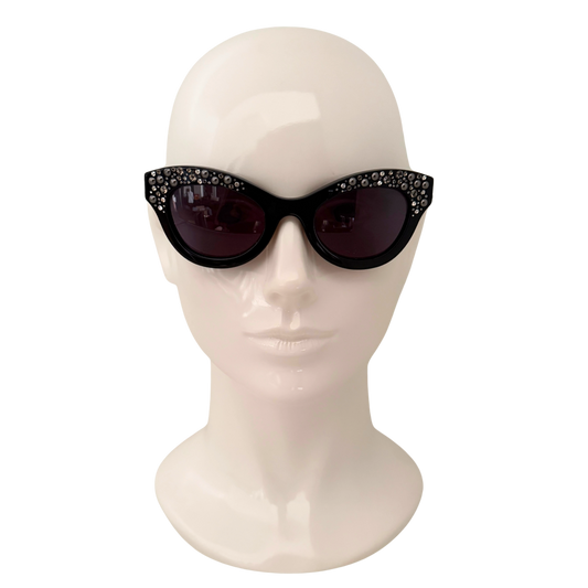 Dior Sonnenbrille mit Strasssteinen Schwarz / sehr gut Dior