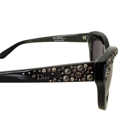 Dior Sonnenbrille mit Strasssteinen Schwarz / sehr gut Dior