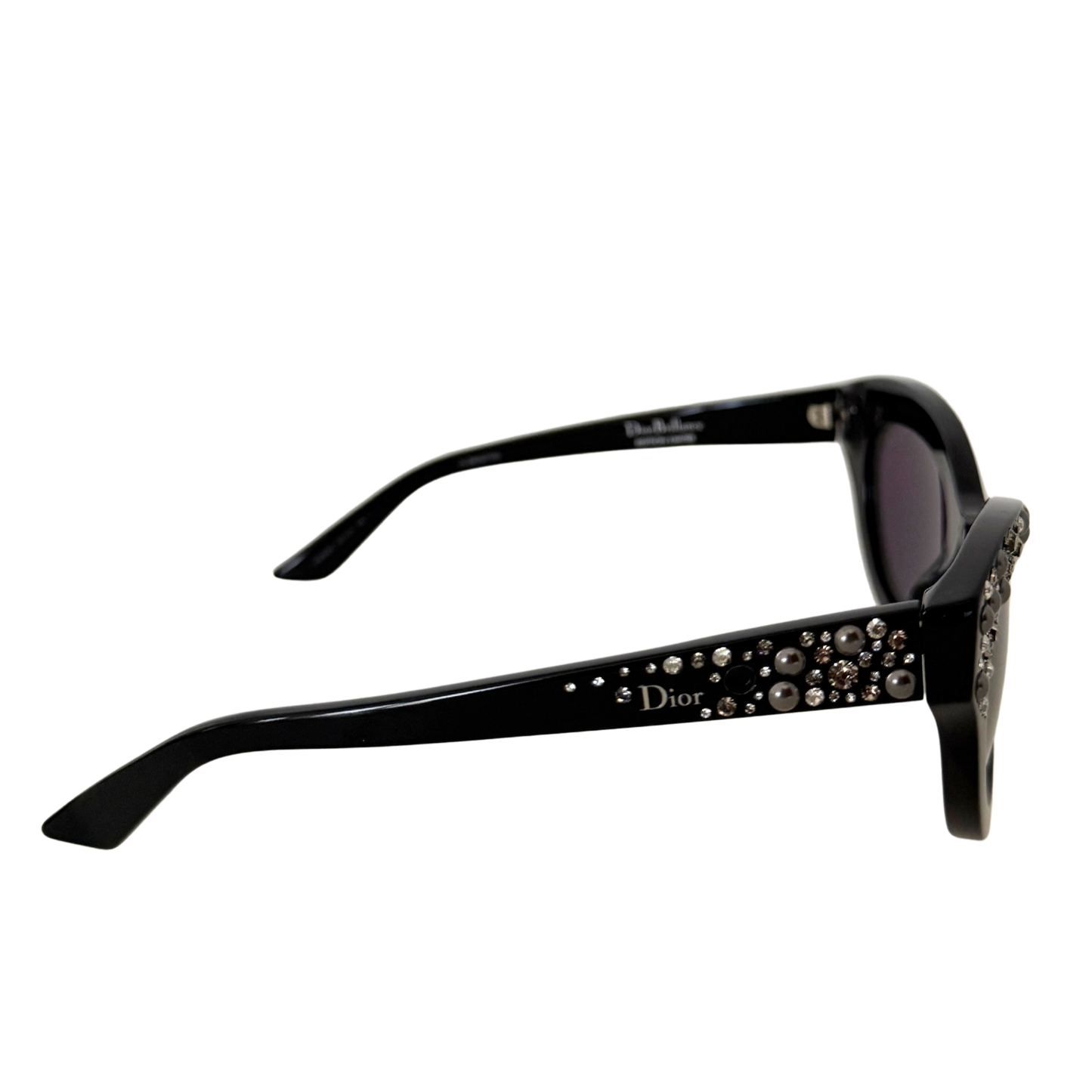 Dior Sonnenbrille mit Strasssteinen Schwarz / sehr gut Dior
