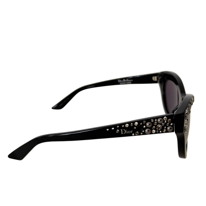 Dior Sonnenbrille mit Strasssteinen Schwarz / sehr gut Dior