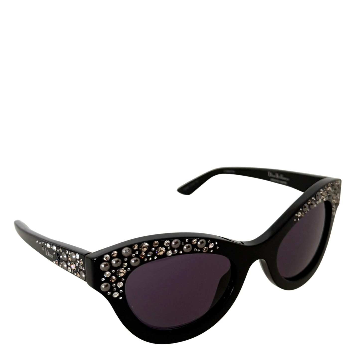 Dior Sonnenbrille mit Strasssteinen Schwarz / sehr gut Dior