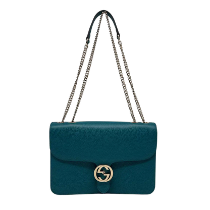 Gucci Interlocking GG Medium Crossbody Tasche blau / türkis / sehr gut Gucci
