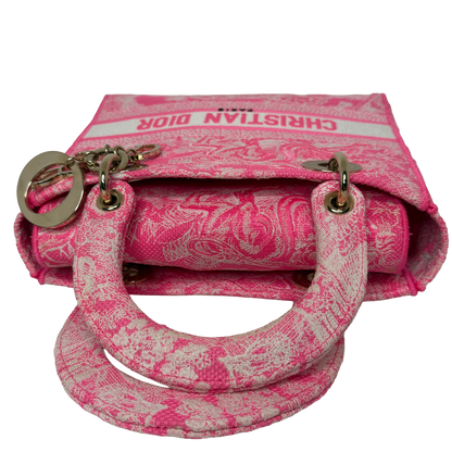 Dior Lady D-Lite Medium Toile de Jouy fluoreszierendes Pink Fullset Dior