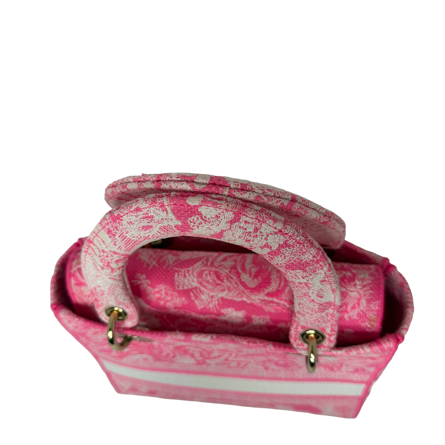 Dior Lady D-Lite Medium Toile de Jouy fluoreszierendes Pink Fullset Dior