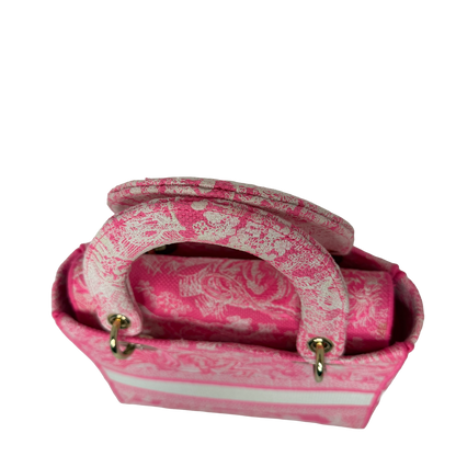 Dior Lady D-Lite Medium Toile de Jouy fluoreszierendes Pink Fullset Dior