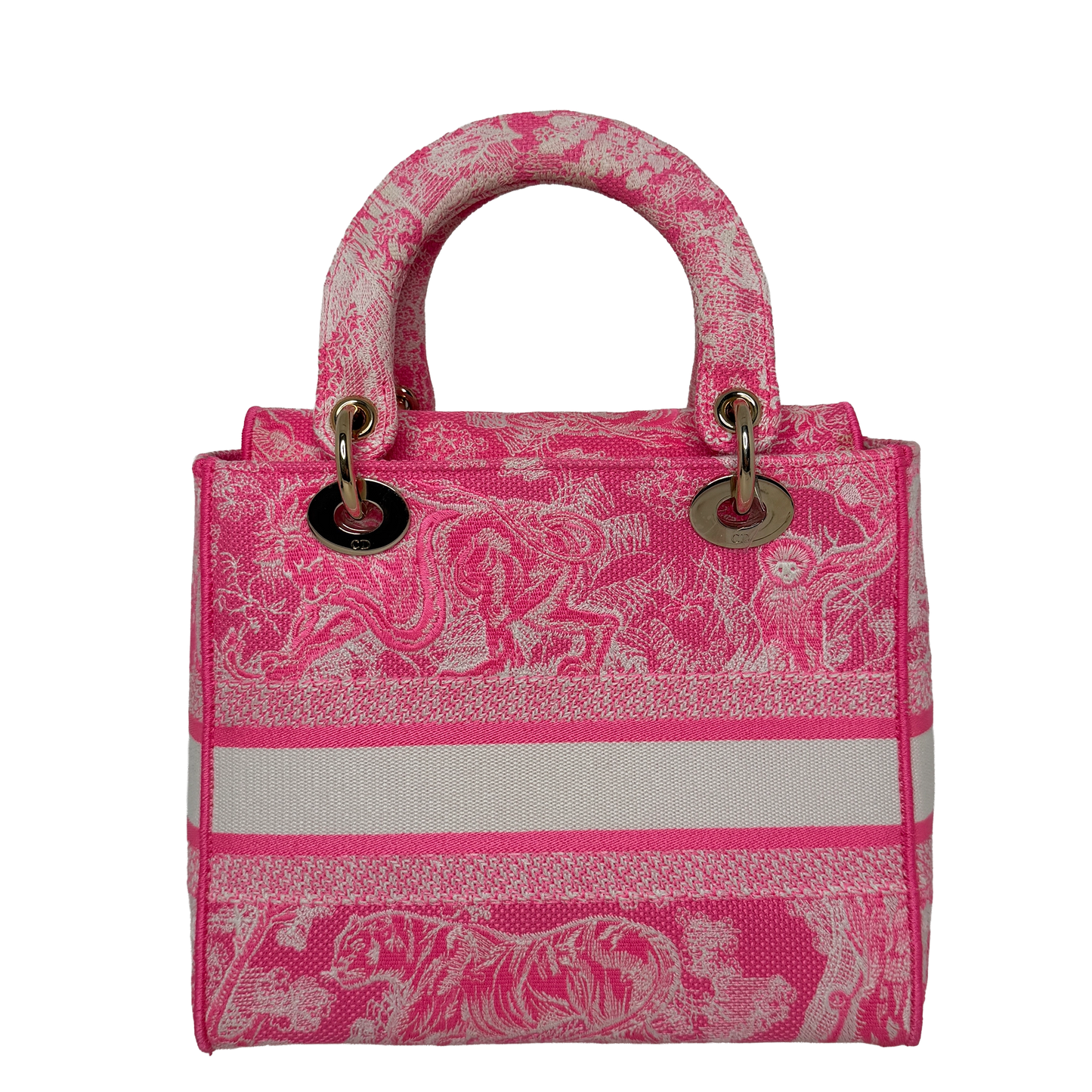 Dior Lady D-Lite Medium Toile de Jouy fluoreszierendes Pink Fullset Dior