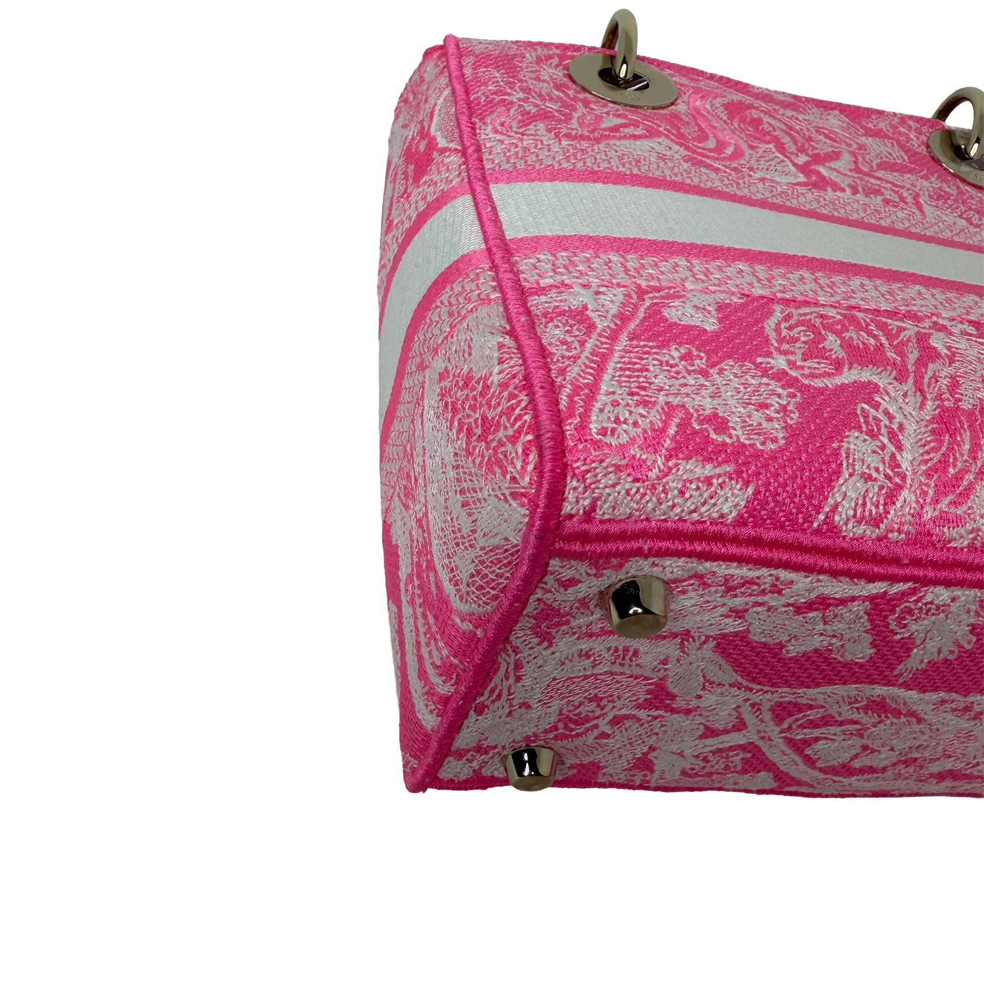 Dior Lady D-Lite Medium Toile de Jouy fluoreszierendes Pink Fullset Dior