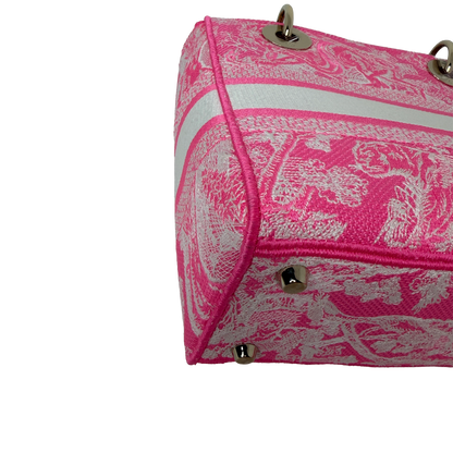 Dior Lady D-Lite Medium Toile de Jouy fluoreszierendes Pink Fullset Dior