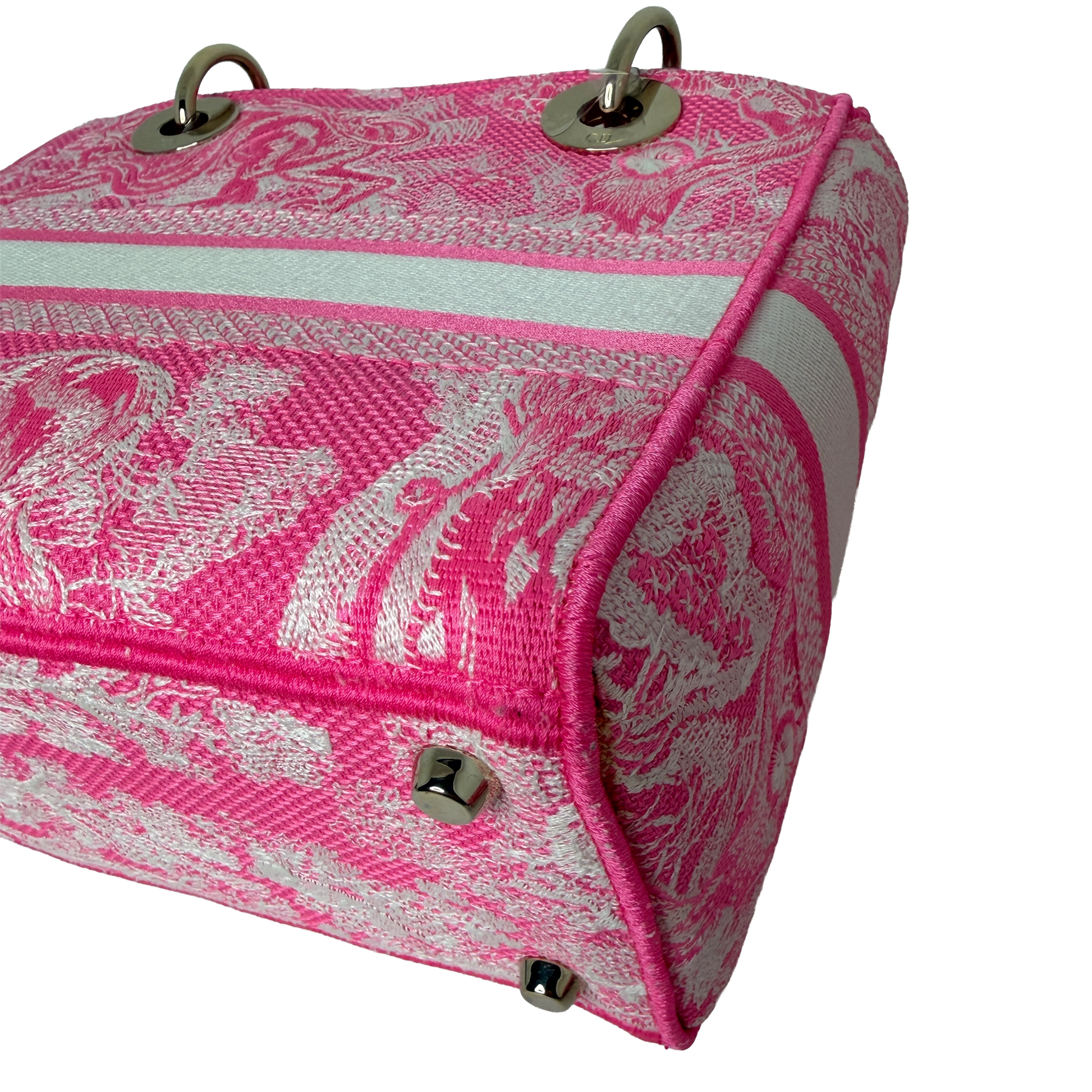 Dior Lady D-Lite Medium Toile de Jouy fluoreszierendes Pink Fullset Dior
