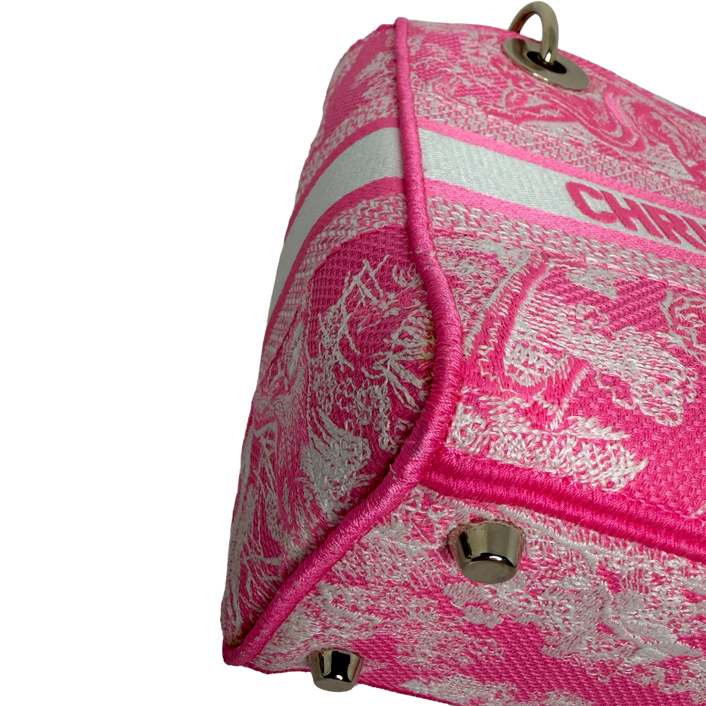 Dior Lady D-Lite Medium Toile de Jouy fluoreszierendes Pink Fullset Dior