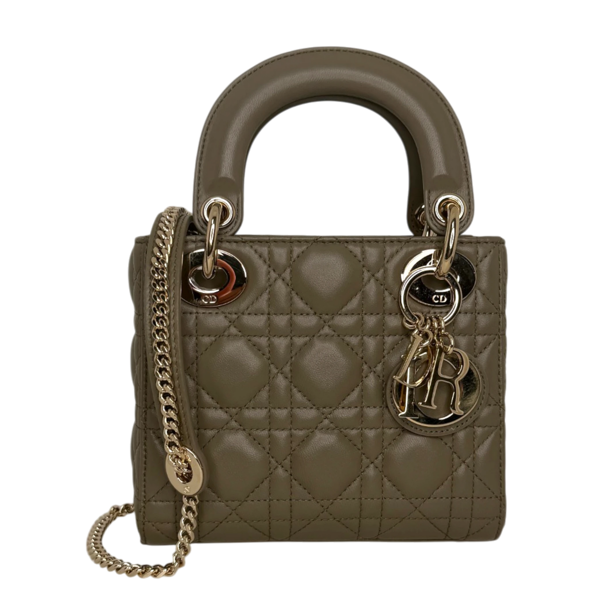 Dior Lady Dior Mini Cannage Lammleder mit Kette Dior