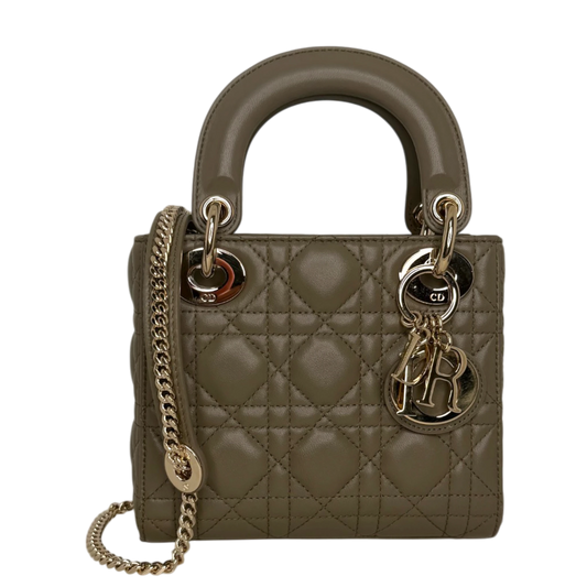 Dior Lady Dior Mini Cannage Lammleder mit Kette Dior