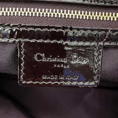 Christian Dior Henkeltasche Soft Lady Dior Shopper Cannage Lackleder schwarz / dunkel lila / sehr gut Dior