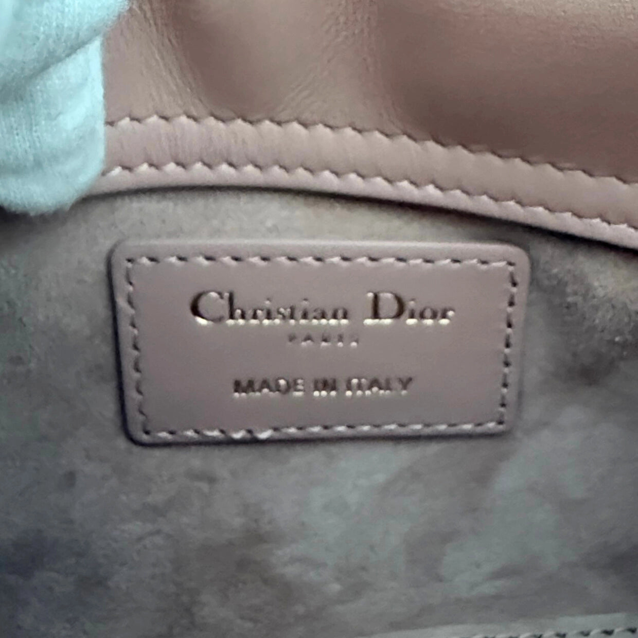 Lady Dior Microtasche Cannage Lammleder Rose de Vents / sehr gut Dior