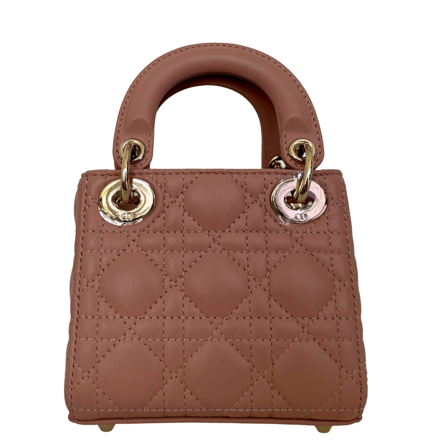 Lady Dior Microtasche Cannage Lammleder Rose de Vents / sehr gut Dior