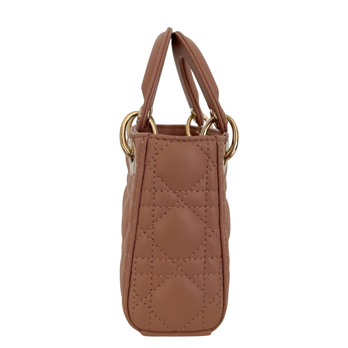 Lady Dior Microtasche Cannage Lammleder Rose de Vents / sehr gut Dior