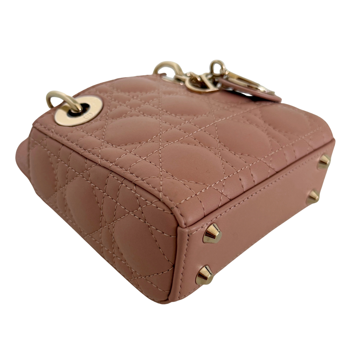 Lady Dior Microtasche Cannage Lammleder Rose de Vents / sehr gut Dior