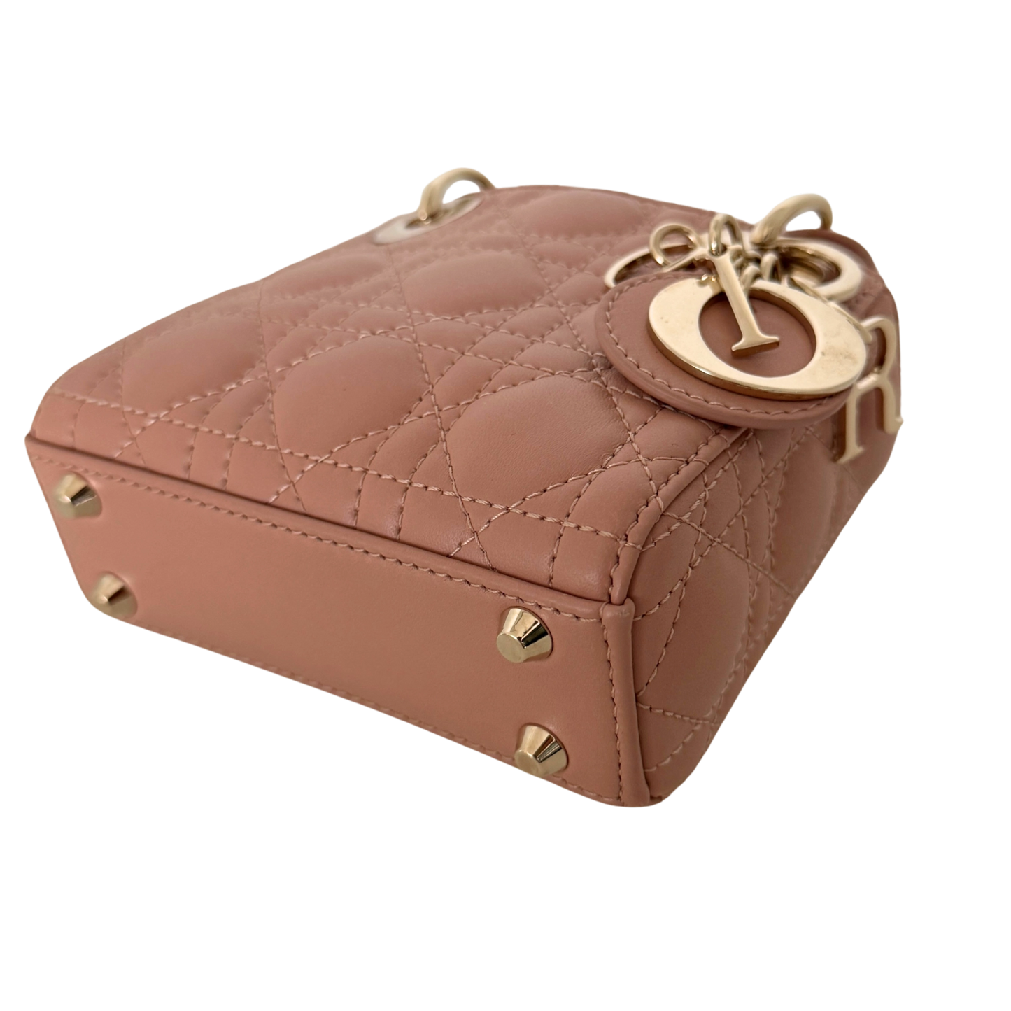 Lady Dior Microtasche Cannage Lammleder Rose de Vents / sehr gut Dior