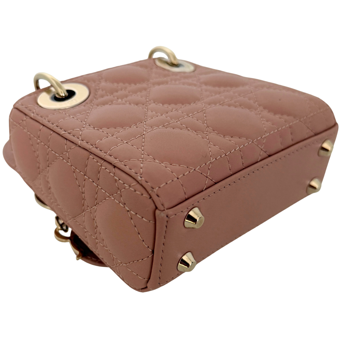 Lady Dior Microtasche Cannage Lammleder Rose de Vents / sehr gut Dior