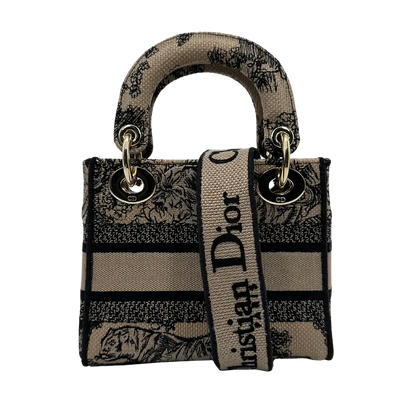 Christian Dior Mini Lady D-Lite Tasche beige sehr gut