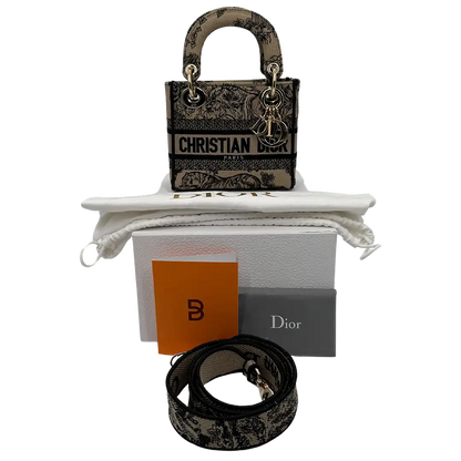 Christian Dior Mini Lady D-Lite Tasche beige / sehr gut Dior