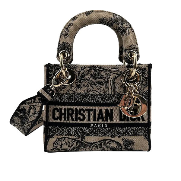 Christian Dior Mini Lady D-Lite Tasche beige sehr gut