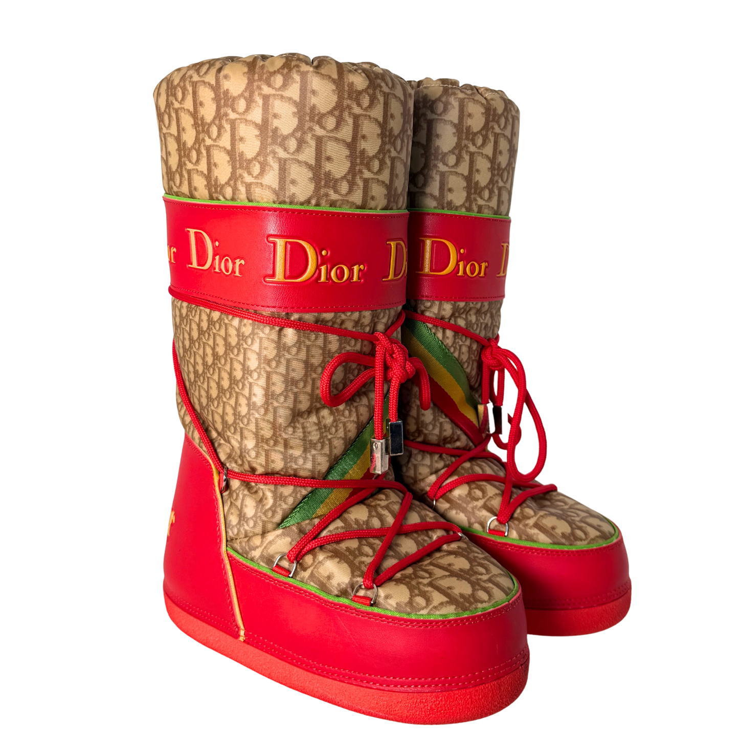 Dior Diorissimo Rasta Moon Boots Größe 35-37 Rot / sehr gut Dior