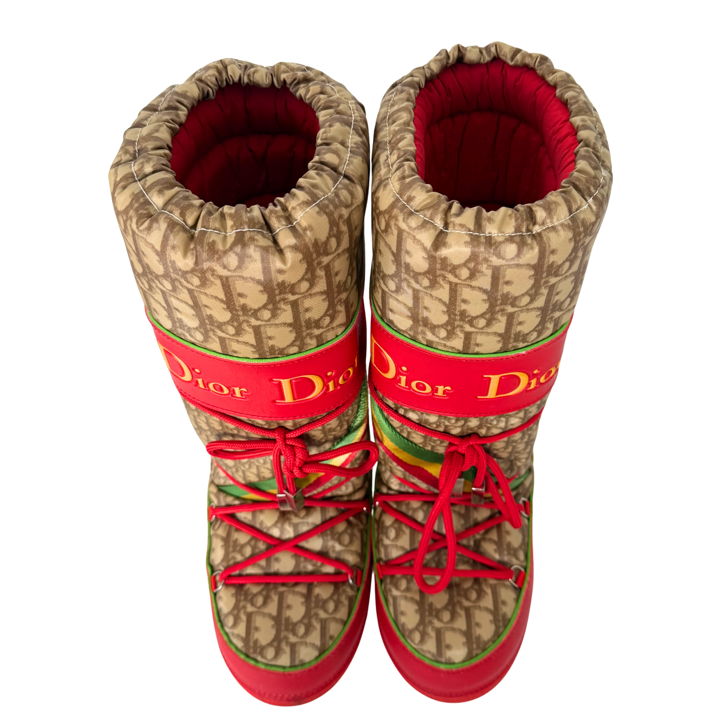 Dior Diorissimo Rasta Moon Boots Größe 35-37 Rot / sehr gut Dior