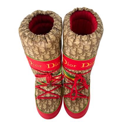 Dior Diorissimo Rasta Moon Boots Größe 35-37 Rot / sehr gut Dior