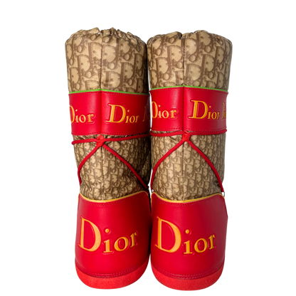 Dior Diorissimo Rasta Moon Boots Größe 35-37 Rot / sehr gut Dior