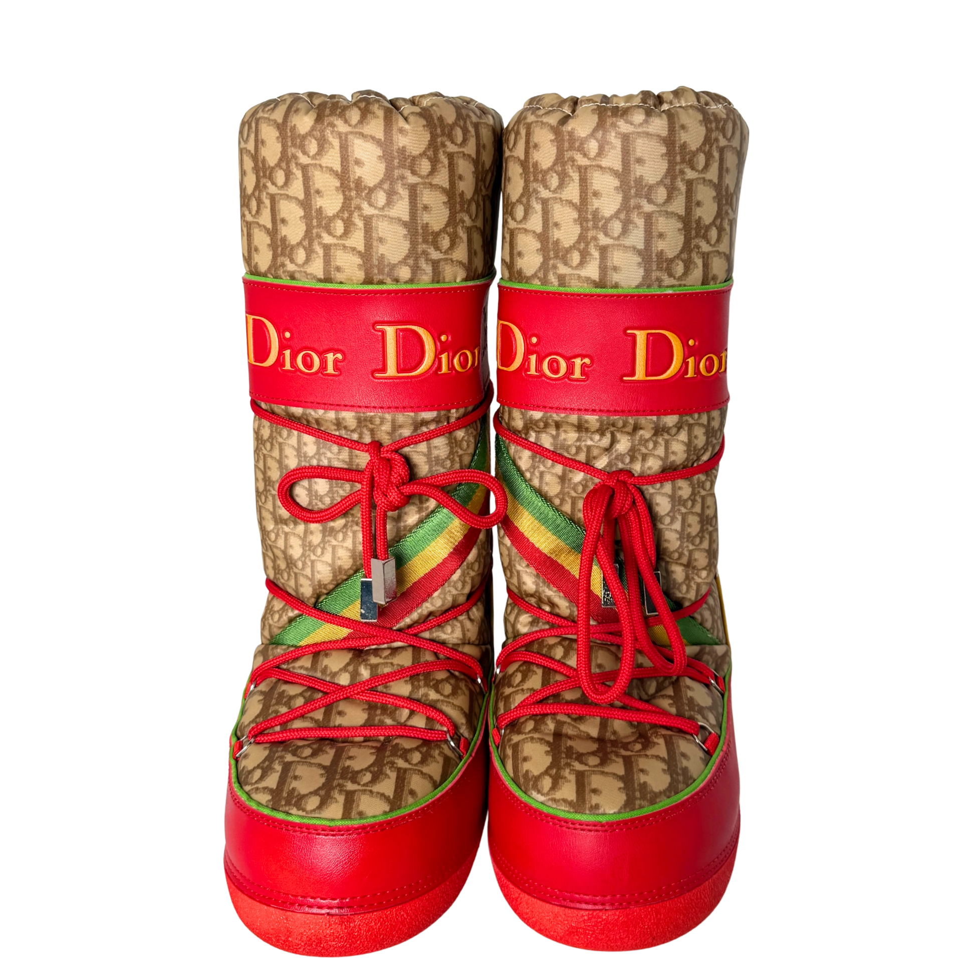 Dior Diorissimo Rasta Moon Boots Größe 35-37 Rot / sehr gut Dior