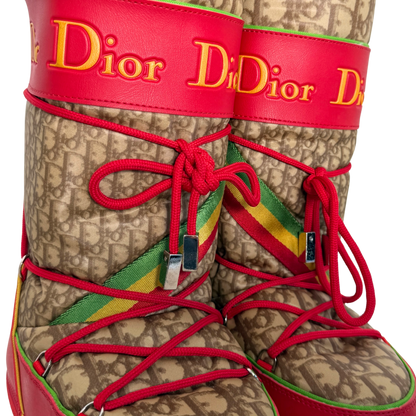 Dior Diorissimo Rasta Moon Boots Größe 35-37 Rot / sehr gut Dior