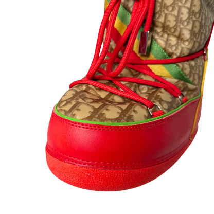 Dior Diorissimo Rasta Moon Boots Größe 35-37 Rot / sehr gut Dior