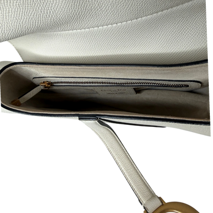 Dior Saddle Bag Medium cremeweißes Grained Calfskin Dior