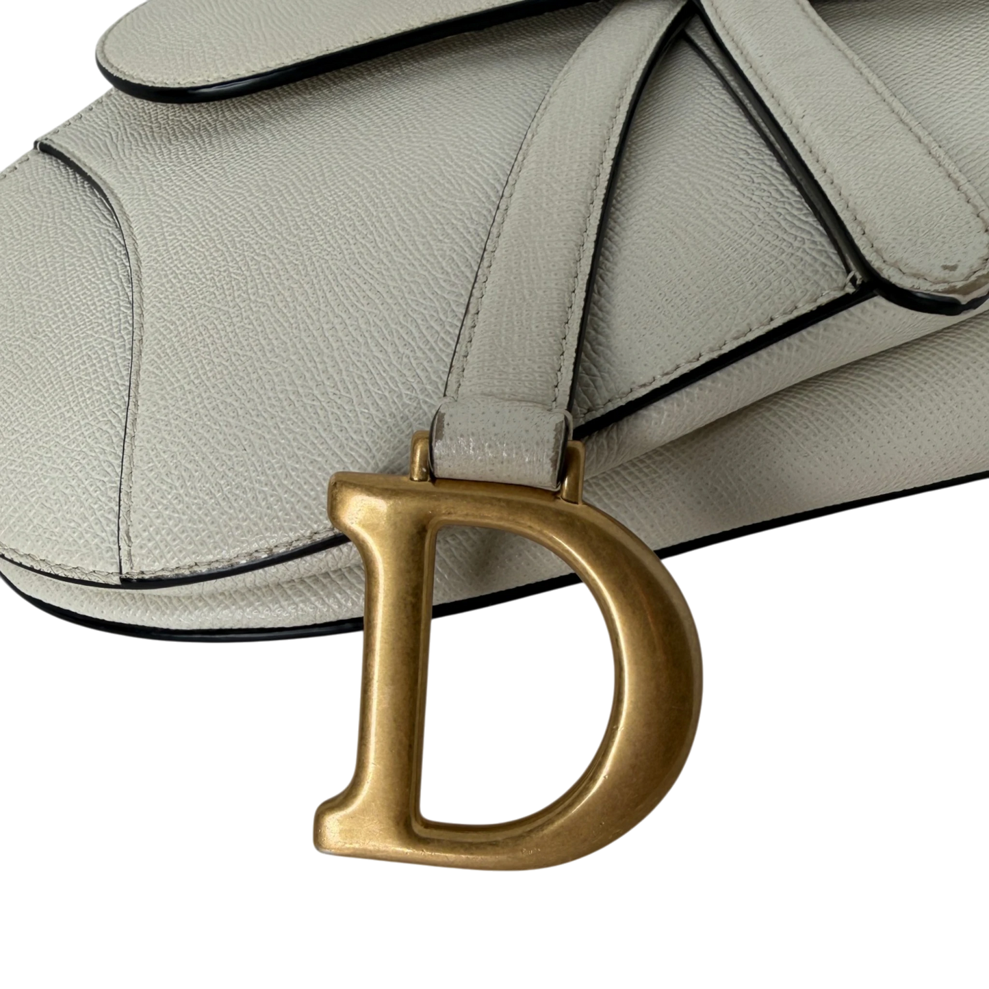 Dior Saddle Bag Medium cremeweißes Grained Calfskin Dior