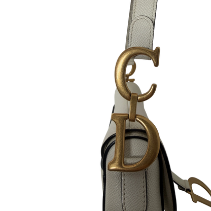 Dior Saddle Bag Medium cremeweißes Grained Calfskin Dior