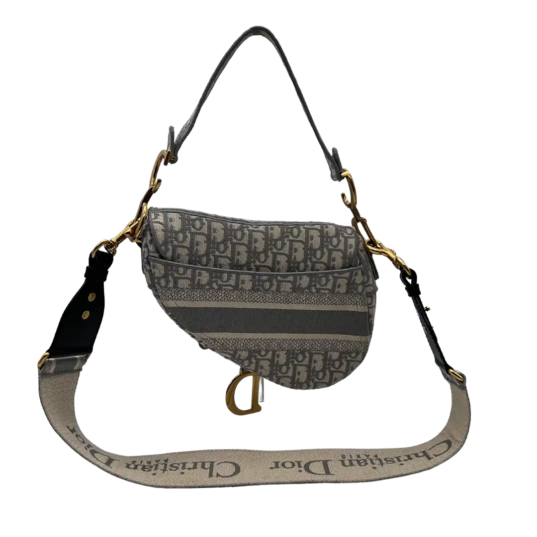 Christian Dior Saddle Bag Oblique Jacquard Medium inkl. Schulterriemen Fullset / sehr gut Echtheitscheck