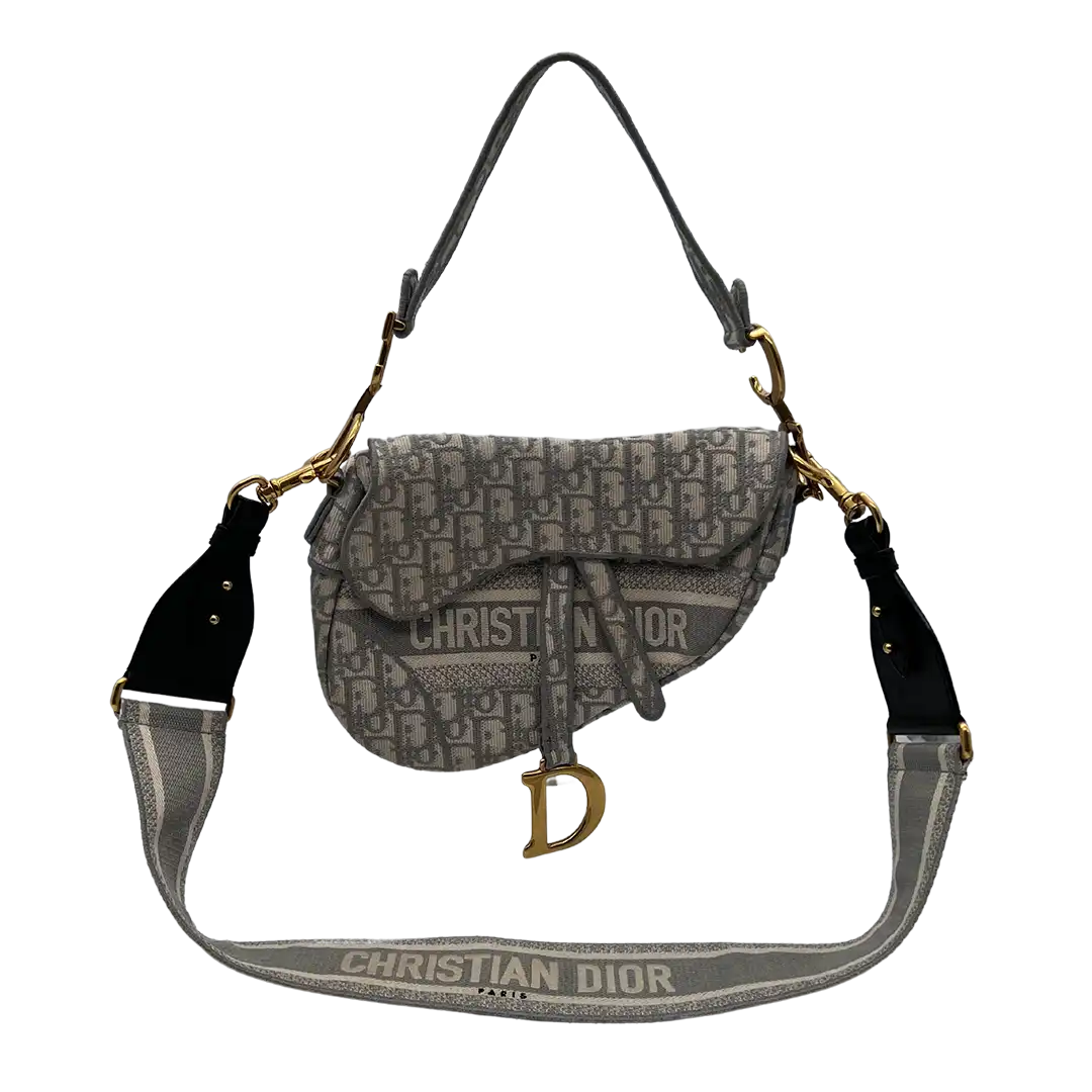 Christian Dior Saddle Bag Oblique Jacquard Medium inkl. Schulterriemen Fullset / sehr gut Echtheitscheck