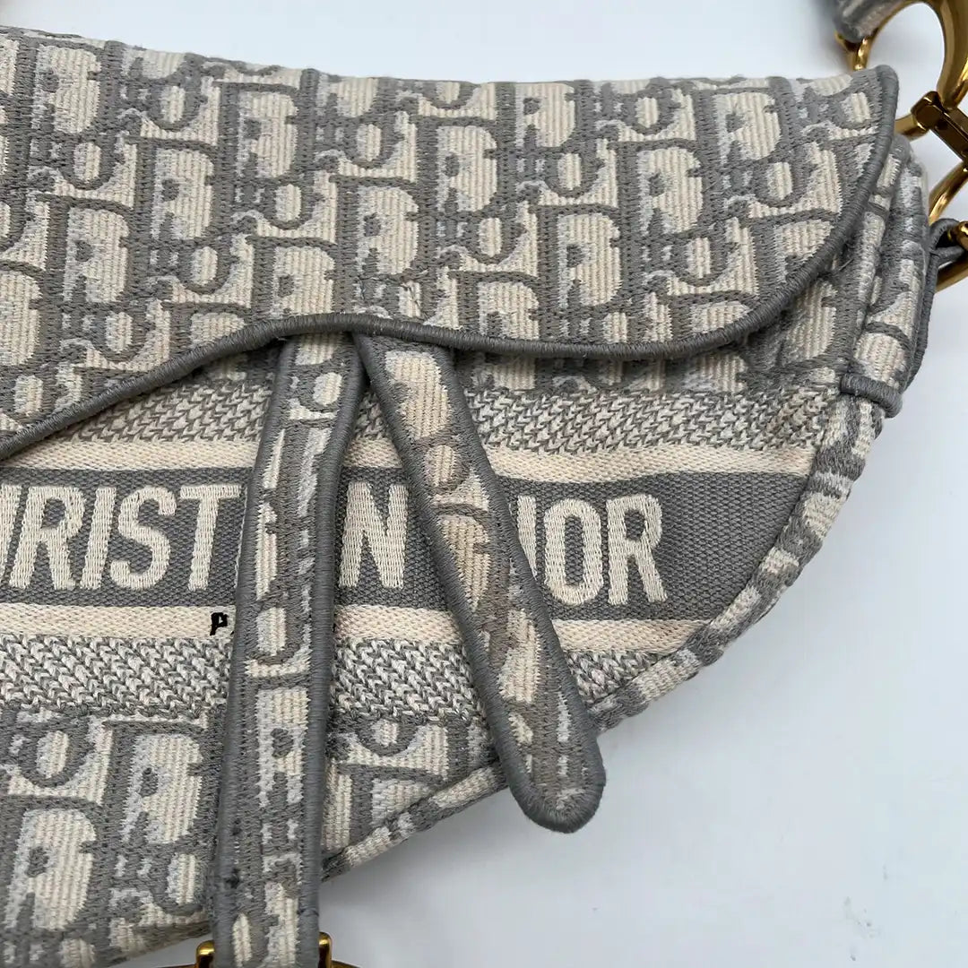 Christian Dior Saddle Bag Oblique Jacquard Medium inkl. Schulterriemen Fullset / sehr gut Echtheitscheck