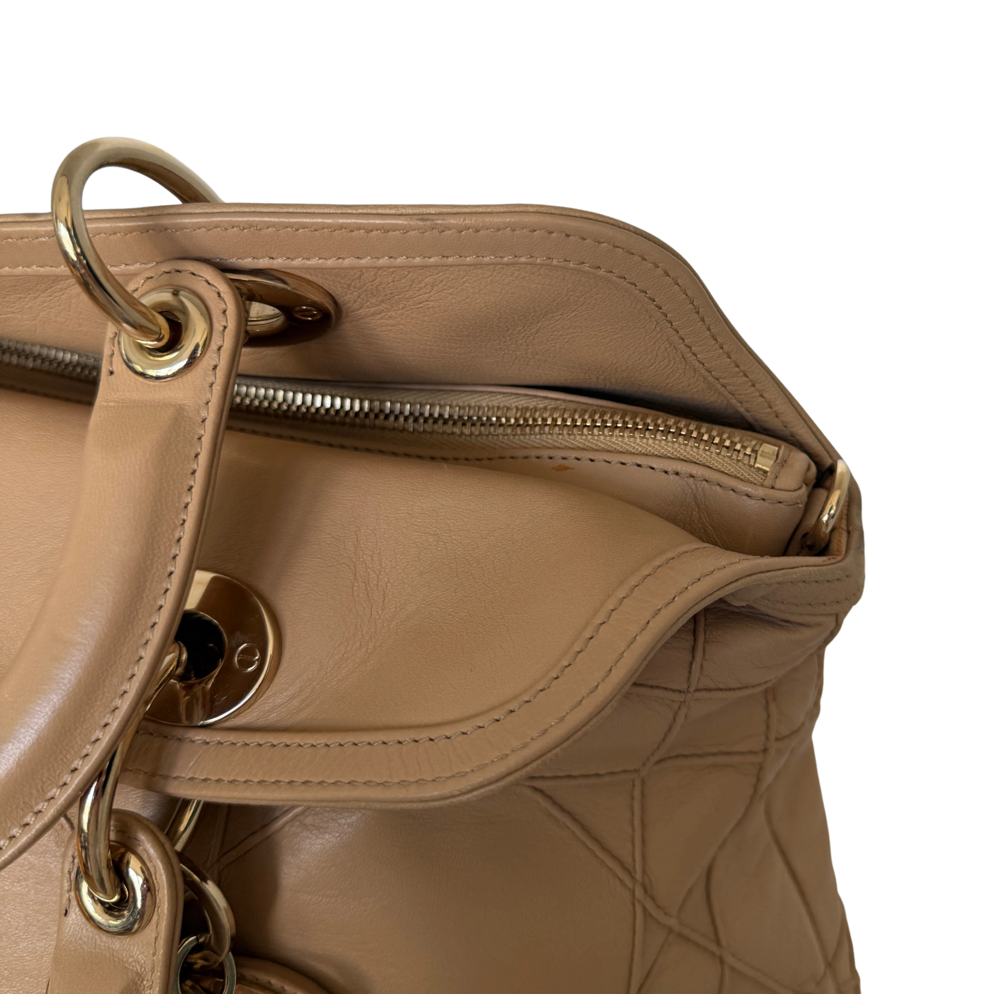 Dior Cannage Granville Tote Bag Beige / akzeptabel Dior
