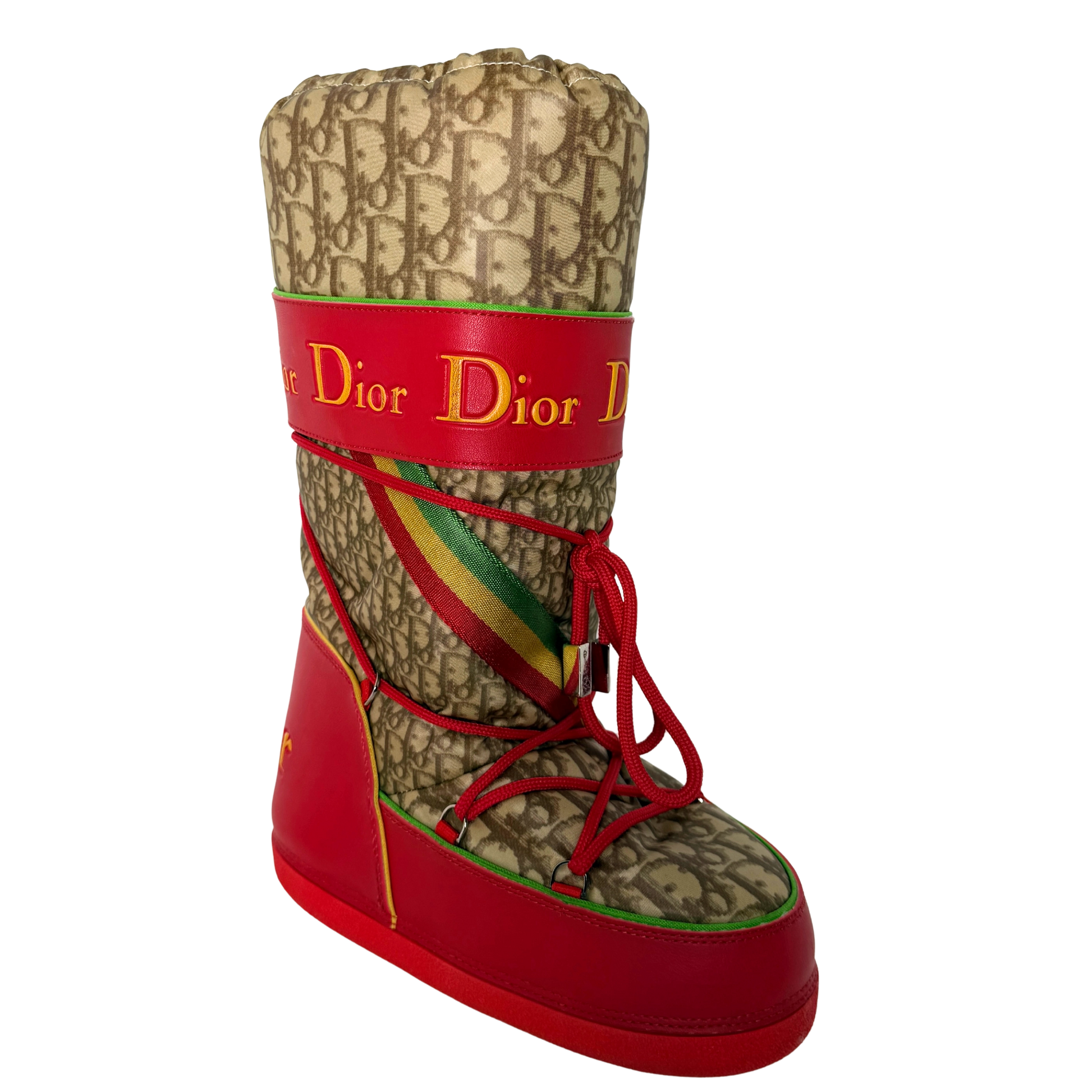 Dior Diorissimo Rasta Moon Boots Größe 35-37 Rot / sehr gut Dior