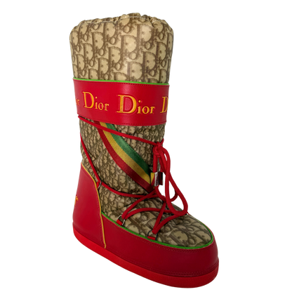 Dior Diorissimo Rasta Moon Boots Größe 35-37 Rot / sehr gut Dior