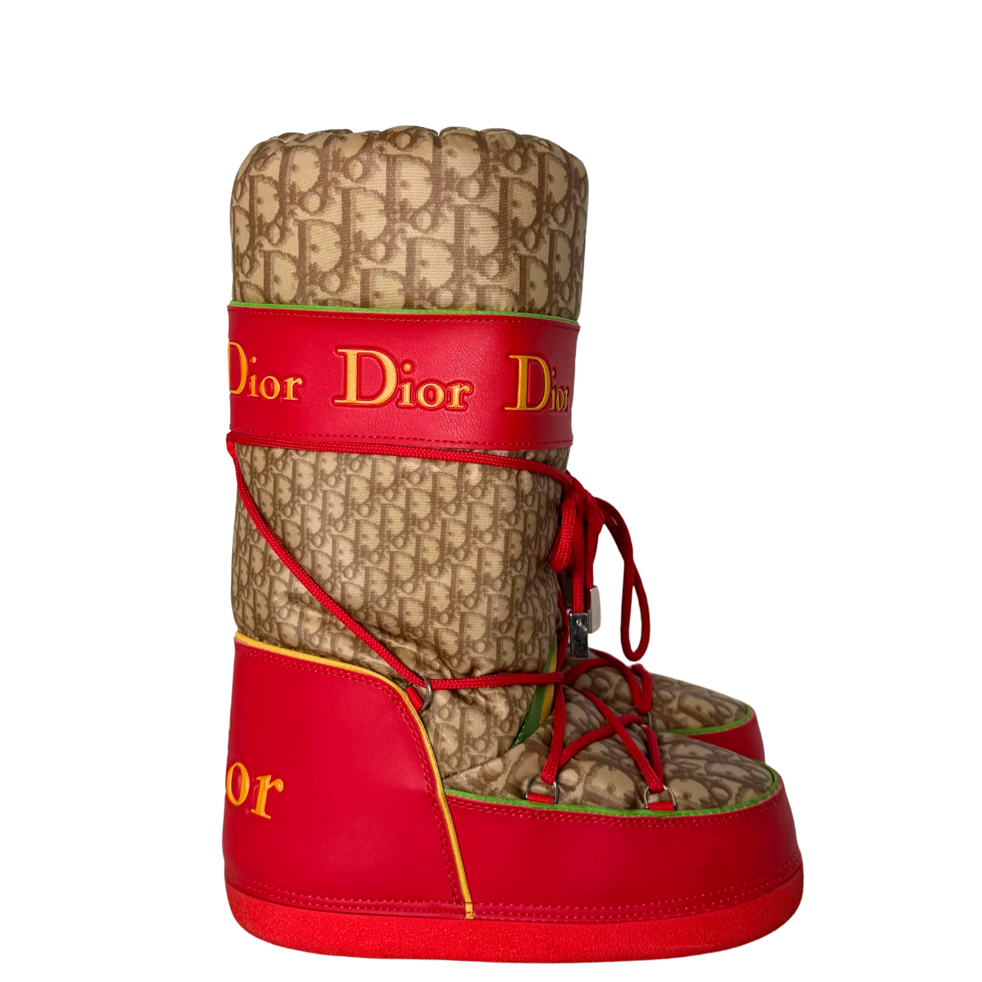 Dior Diorissimo Rasta Moon Boots Größe 35-37 Rot / sehr gut Dior