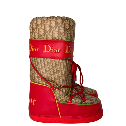 Dior Diorissimo Rasta Moon Boots Größe 35-37 Rot / sehr gut Dior